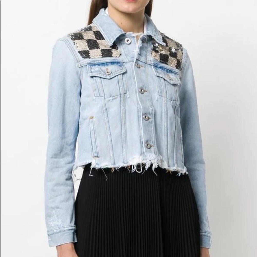 Off-White Virgil abloh main label checkered sequin